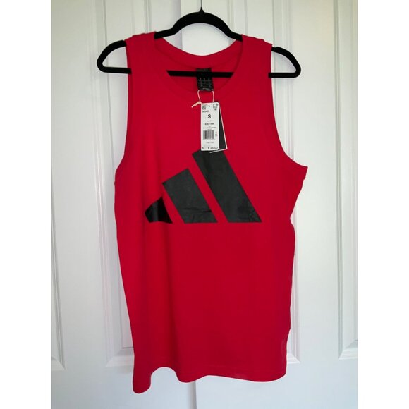 Adidas New Ruby Red & Black Tank Top, Size Small Men's - Picture 2 of 5